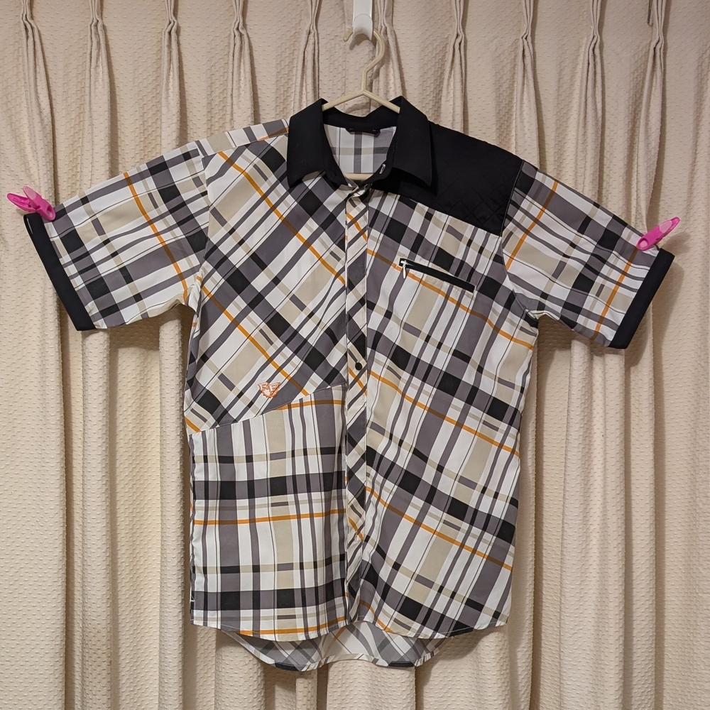Race Face - Mountain Bike, Cycle Shop Mechanic - Plaid Button Down Collar Shirt